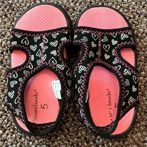 Garanimals Pink and Black Sandals with Velcro Closure